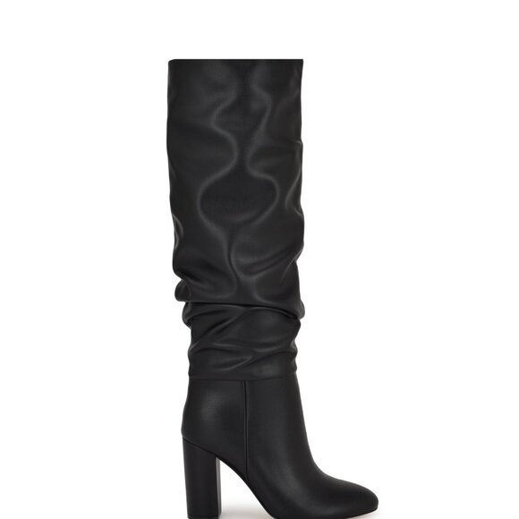 169$ Nine West Magnett Block Heel Slouchy Knee High Boots Size 9 US Black - Picture 1 of 1